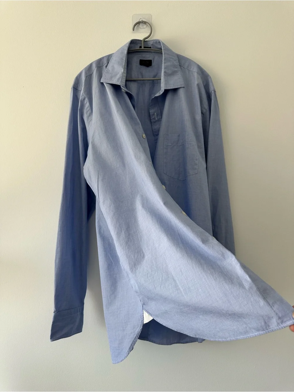 J.Crew Crosby Men’s L Blue 120’s 2-Ply Cotton Long Sleeve Button Up Shirt